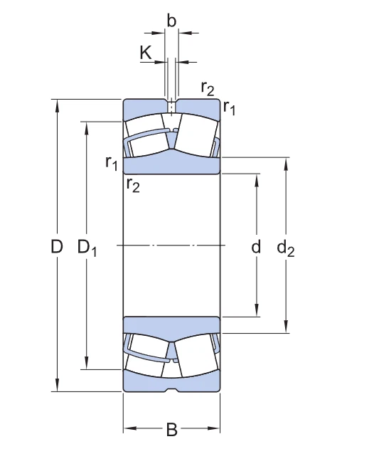 23080 CC/W33 Spherical Roller Bearing drawing 23080 CC/W33 Spherical Roller Bearing drawing